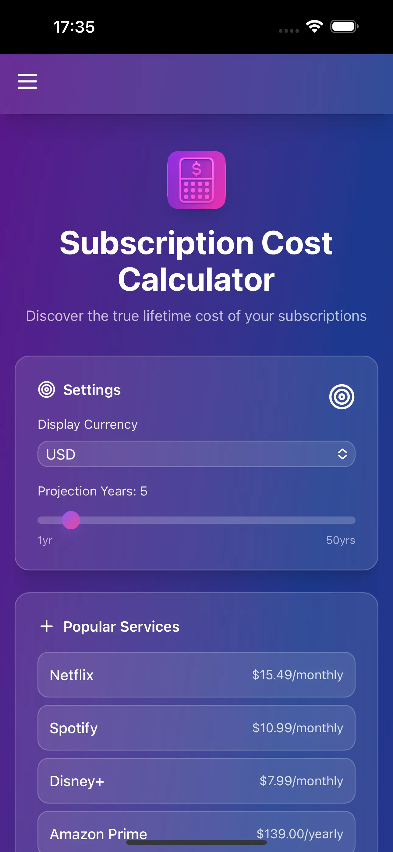 Gallery of Subscription Calculator slide-0